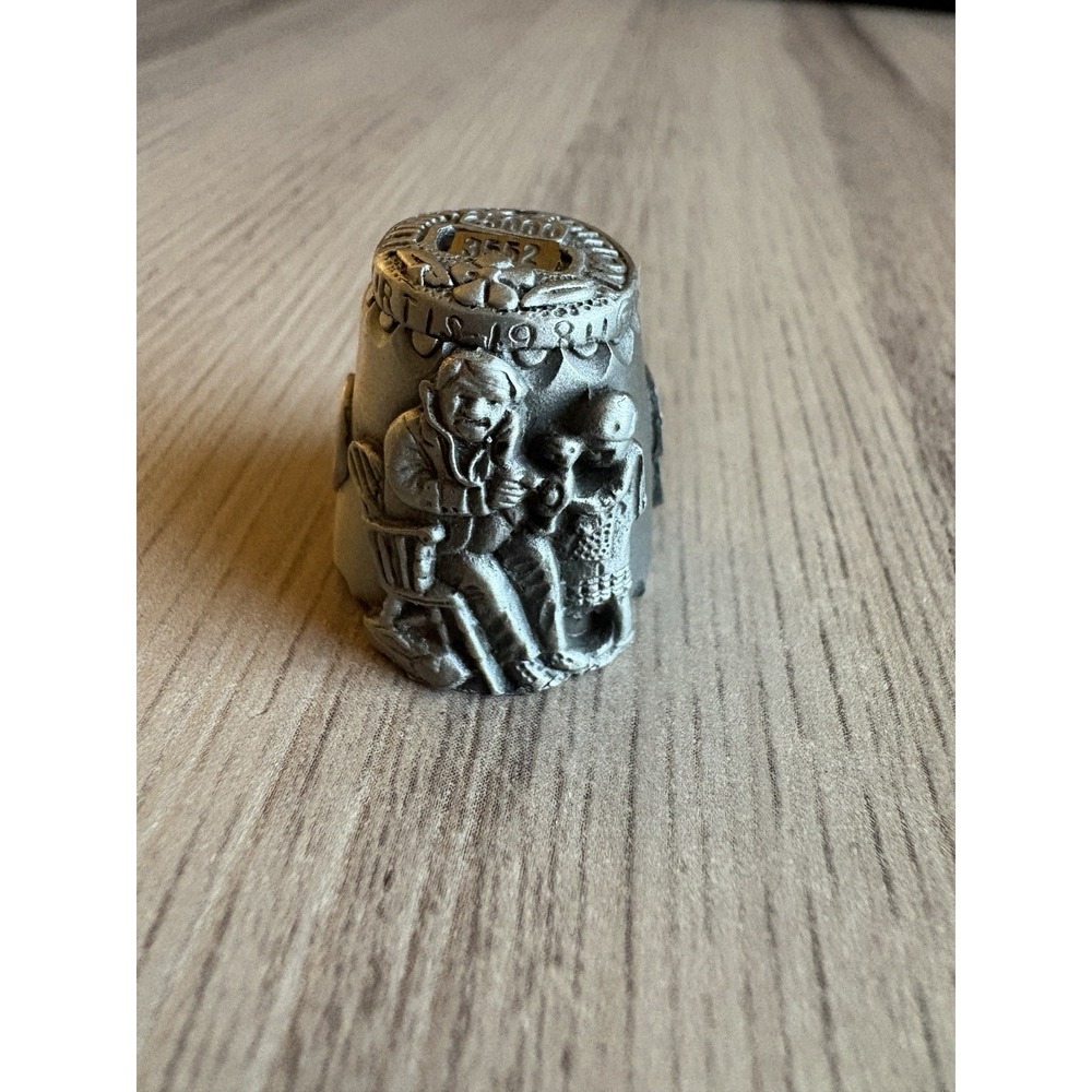 Norman Rockwell Thimble Pewter Curtis 1984 Limited Edition 3552/25000